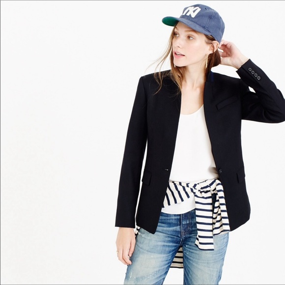 J.Crew dark navy wool one button Regent blazer jacket - Picture 2 of 11